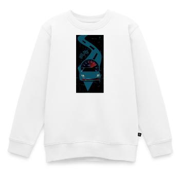 Rennauto mit Tachometer - Kinder Premium Organic Sweatshirt - Weiß - Vorne - AI Model Kid Male (0cm)