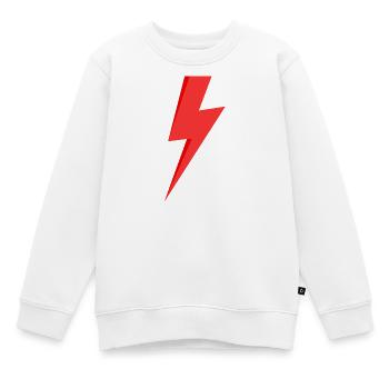 Eclair rouge - Sweat Premium enfant bio - blanc - Devant - AI Model Kid Male (0cm)