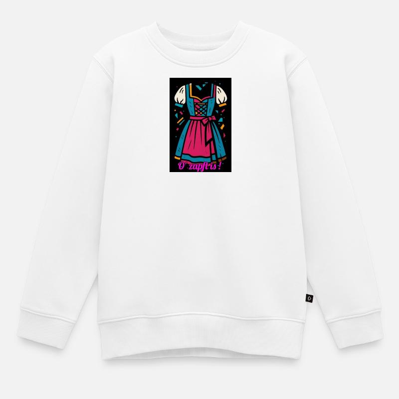 Traditionelles Dirndl mit moderner Farbpalette - Kinder Premium Organic Sweatshirt - Weiß