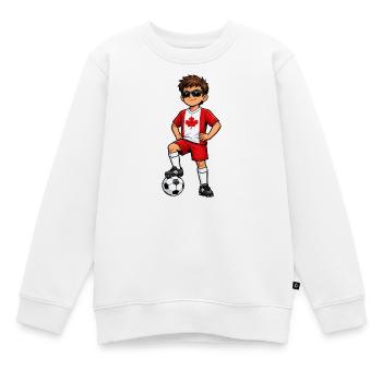 Drapeau canadien des Soccer Boy Canada Fan - Sweat Premium enfant bio - blanc - Devant - AI Model Kid Male (0cm)