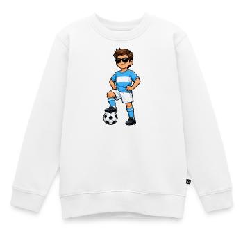 Soccer Boy Fan d’Argentine Drapeau argentin - Sweat Premium enfant bio - blanc - Devant - AI Model Kid Male (0cm)