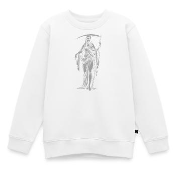 Hooded Woman Grim Reaper with Silent Scythe - Kids Premium Organic Sweatshirt - white - Front - AI Model Kid Male (0cm)