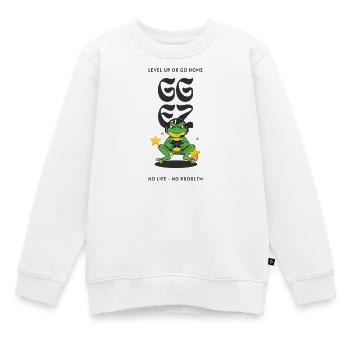 Froschspieler-Level-Up - Kinder Premium Organic Sweatshirt - Weiß - Vorne - AI Model Kid Male (0cm)
