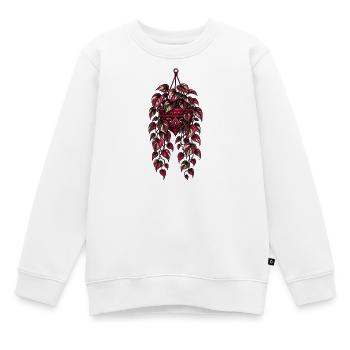Neon Hängepothos – Dark Botanical Design - Kinder Premium Organic Sweatshirt - Weiß - Vorne - AI Model Kid Male (0cm)