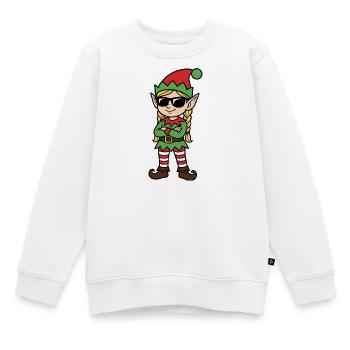 Elfe rebelle vert rouge - Sweat Premium enfant bio - blanc - Devant - AI Model Kid Male (0cm)