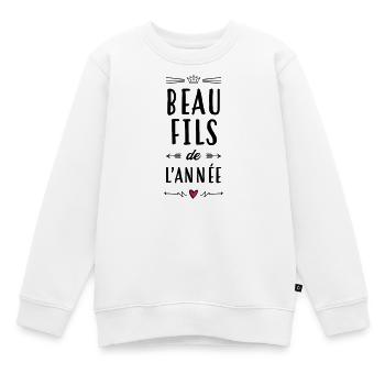 belle-fille / beau-fils / beau fils / belle fille - Sweat Premium enfant bio - blanc - Devant - AI Model Kid Male (0cm)