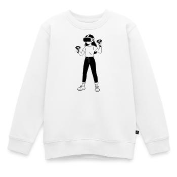 VR Gamer - Kinder Premium Organic Sweatshirt - Weiß - Vorne - AI Model Kid Male (0cm)