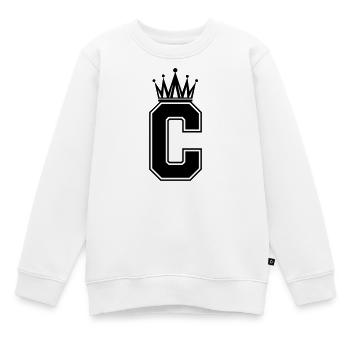 Buchstabe C - Kinder Premium Organic Sweatshirt - Weiß - Vorne - AI Model Kid Male (0cm)