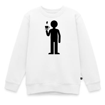 Kaffee Trinken - Kinder Premium Organic Sweatshirt - Weiß - Vorne - AI Model Kid Male (0cm)