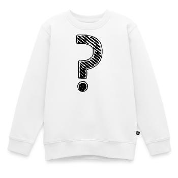 Point d'interrogation rayures regard grunge - Sweat Premium enfant bio - blanc - Devant - AI Model Kid Male (0cm)