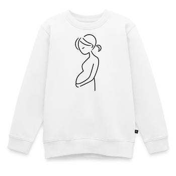 schwanger - Kinder Premium Organic Sweatshirt - Weiß - Vorne - AI Model Kid Male (0cm)