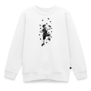 Kletterer mit Werkzeug am Fels - Kinder Premium Organic Sweatshirt - Weiß - Vorne - AI Model Kid Male (0cm)