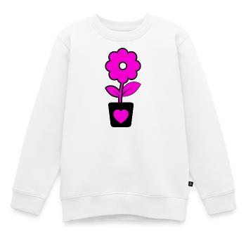 Blumen - Kinder Premium Organic Sweatshirt - Weiß - Vorne - AI Model Kid Male (0cm)