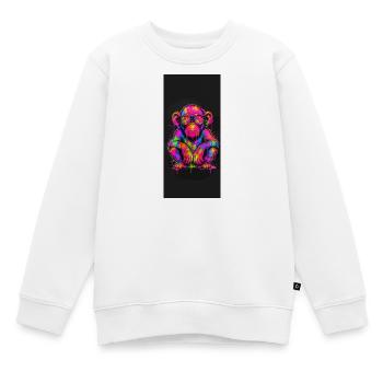 Neon Crazy mit funkelnden Sonnenbrillen - Kinder Premium Organic Sweatshirt - Weiß - Vorne - AI Model Kid Male (0cm)