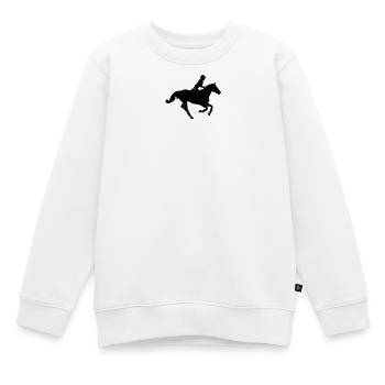 Pferdesport - Kinder Premium Organic Sweatshirt - Weiß - Vorne - AI Model Kid Male (0cm)