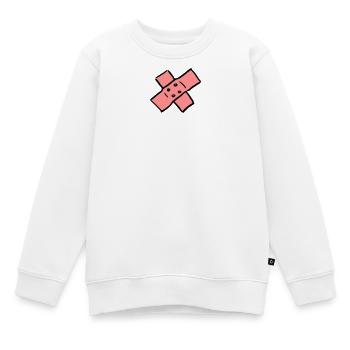 Pflaster - Kinder Premium Organic Sweatshirt - Weiß - Vorne - AI Model Kid Male (0cm)