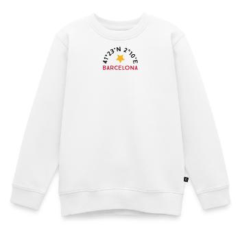 Barcelona - Kinder Premium Organic Sweatshirt - Weiß - Vorne - AI Model Kid Male (0cm)