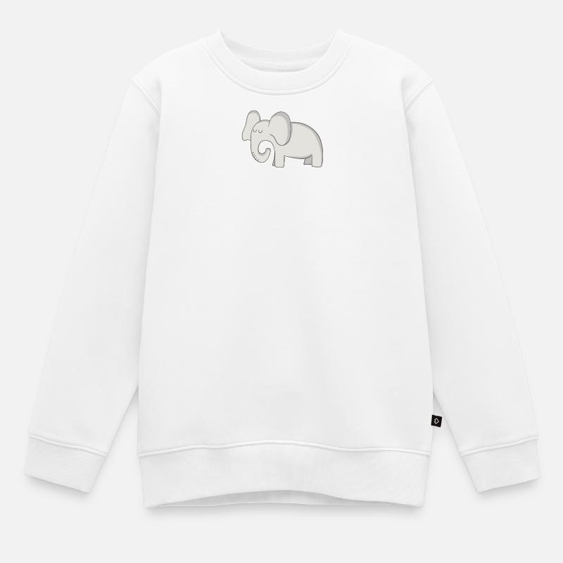 Eléphant - Sweat Premium enfant bio - blanc