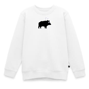 Angstschwitzendes Wildschwein - Kinder Premium Organic Sweatshirt - Weiß - Vorne - AI Model Kid Male (0cm)