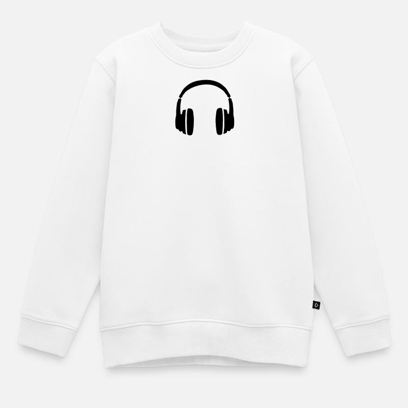 DJ Casque - Sweat Premium enfant bio - blanc