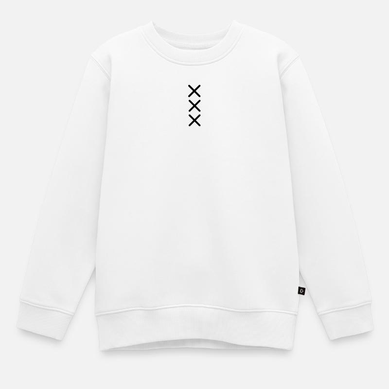 Amsterdam Schwarz - Kinder Premium Organic Sweatshirt - Weiß
