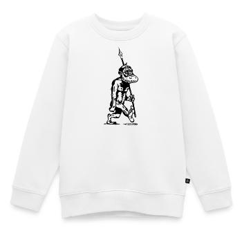 homme des cavernes Ancêtre Grand singe Évolution - Sweat Premium enfant bio - blanc - Devant - AI Model Kid Male (0cm)