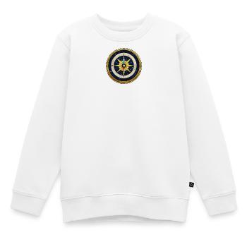 Goldener Kompass - Goldener Kompass - Kinder Premium Organic Sweatshirt - Weiß - Vorne - AI Model Kid Male (0cm)