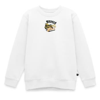 Muskel Flüsterer - Kinder Premium Organic Sweatshirt - Weiß - Vorne - AI Model Kid Male (0cm)