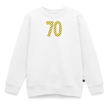 70. 70 ANS. 70e ANNIVERSAIRE. ANNIVERSAIRE 70 ANS. - Sweat Premium enfant bio - blanc - Devant - AI Model Kid Male (0cm)