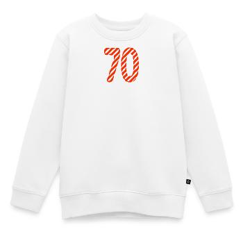 70. 70 YEARS. 70TH ANNIVERSARY. 70TH ANNIVERSARY. - Kids Premium Organic Sweatshirt - white - Front - AI Model Kid Male (0cm)