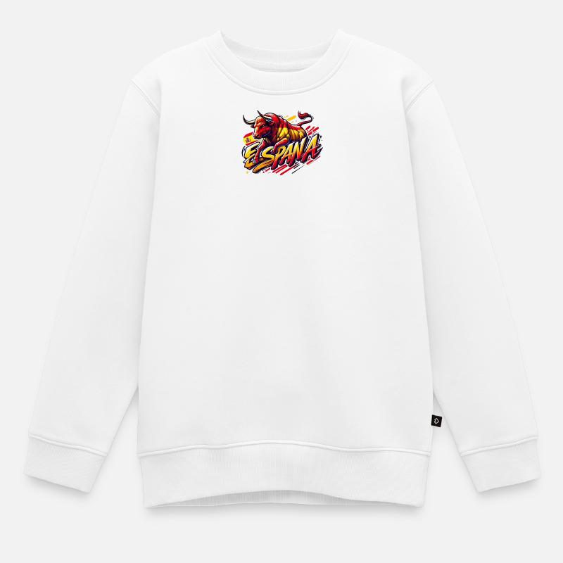 Espagne Bullen Design - Sweat Premium enfant bio - blanc