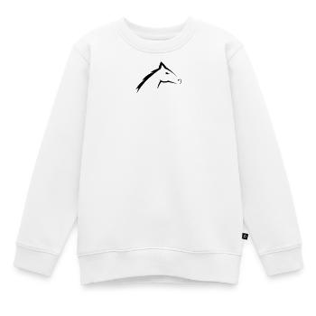 Tête de cheval | Conception de silhouette de tête de cheval - Sweat Premium enfant bio - blanc - Devant - AI Model Kid Male (0cm)