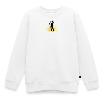 Saxofonist in Szene - Kinder Premium Organic Sweatshirt - Weiß - Vorne - AI Model Kid Male (0cm)