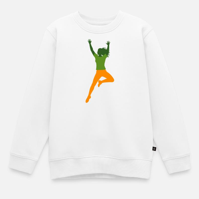 Vive sportive danseuse comme silhouette - Sweat Premium enfant bio - blanc