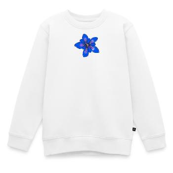 Enzian, Blume - Kinder Premium Organic Sweatshirt - Weiß - Vorne - AI Model Kid Male (0cm)