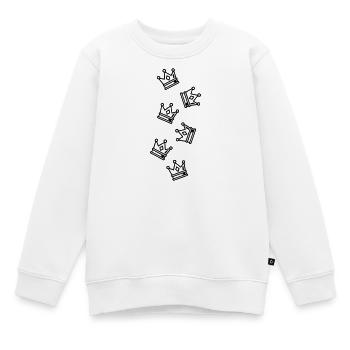 Kronen Symbolik - Kinder Premium Organic Sweatshirt - Weiß - Vorne - AI Model Kid Male (0cm)