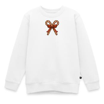 Cannes d’orge d’orge avec ruban rouge - Sweat Premium enfant bio - blanc - Devant - AI Model Kid Male (0cm)