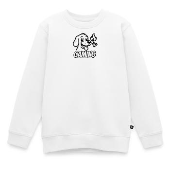 Gaming Schrif mit lustigem Hundemotiv und Icons - Kinder Premium Organic Sweatshirt - Weiß - Vorne - AI Model Kid Male (0cm)