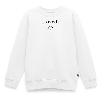 Loved – Minimales Herz-Design - Kinder Premium Organic Sweatshirt - Weiß - Vorne - AI Model Kid Male (0cm)