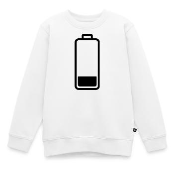 batterie faible - Sweat Premium enfant bio - blanc - Devant - AI Model Kid Male (0cm)