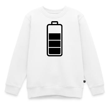 batterie faible - Sweat Premium enfant bio - blanc - Devant - AI Model Kid Male (0cm)