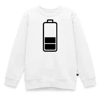 batterie faible - Sweat Premium enfant bio - blanc - Devant - AI Model Kid Male (0cm)