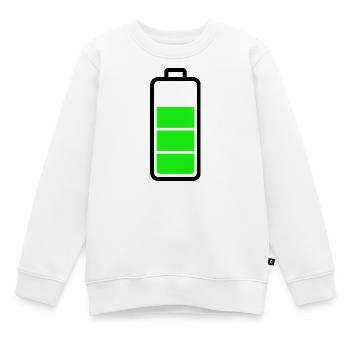 batterie faible - Sweat Premium enfant bio - blanc - Devant - AI Model Kid Male (0cm)