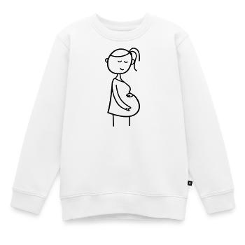 Schwangere - Kinder Premium Organic Sweatshirt - Weiß - Vorne - AI Model Kid Male (0cm)