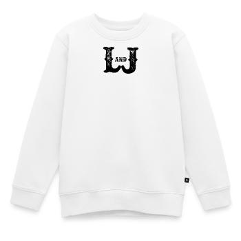 L und J Zerstörtes Monogramm - Kinder Premium Organic Sweatshirt - Weiß - Vorne - AI Model Kid Male (0cm)