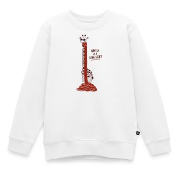 Wintergiraffe: Rothals - Kinder Premium Organic Sweatshirt - Weiß - Vorne - AI Model Kid Male (0cm)