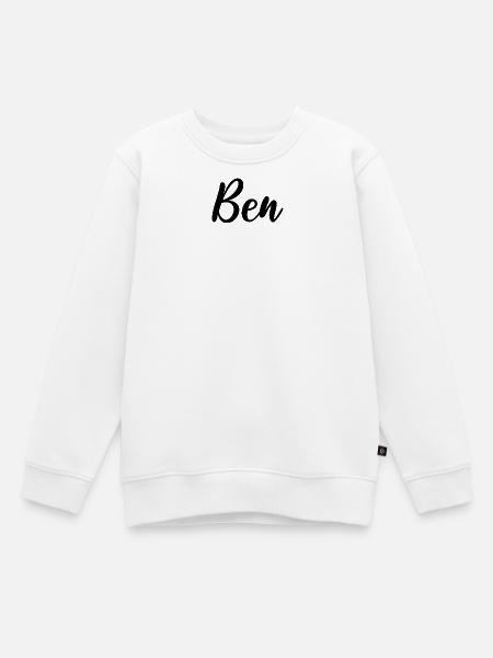 Ben - Kinder Premium Organic Sweatshirt - Weiß