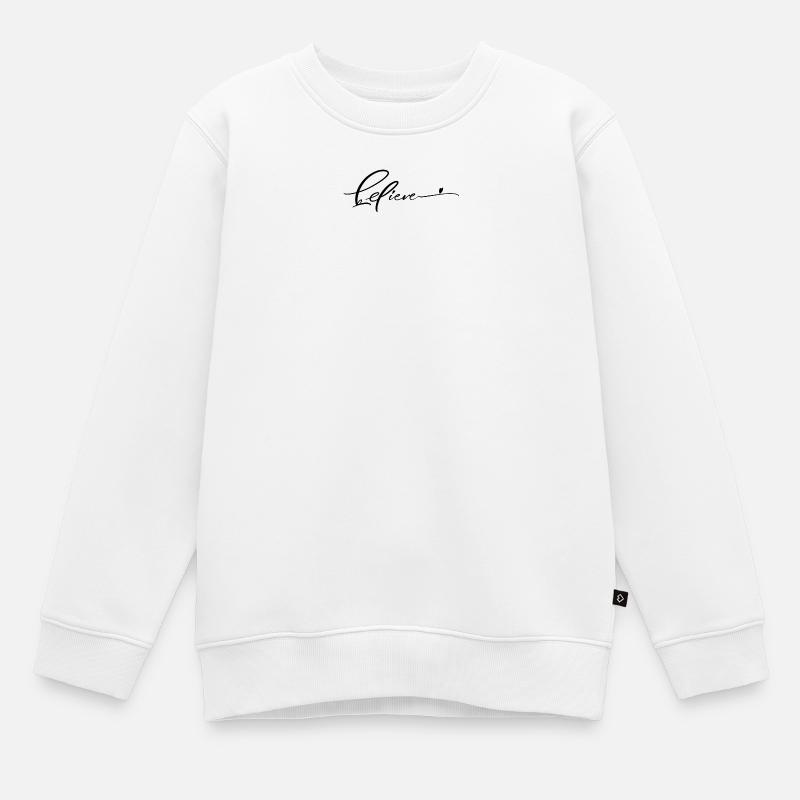 Croire - Sweat Premium enfant bio - blanc