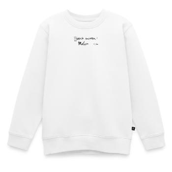 Teppich ausrollen! Der Maler ist da. - Kinder Premium Organic Sweatshirt - Weiß - Vorne - AI Model Kid Male (0cm)