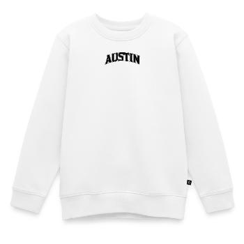 AUSTIN Arc Schriftzug Print - Kinder Premium Organic Sweatshirt - Weiß - Vorne - AI Model Kid Male (0cm)